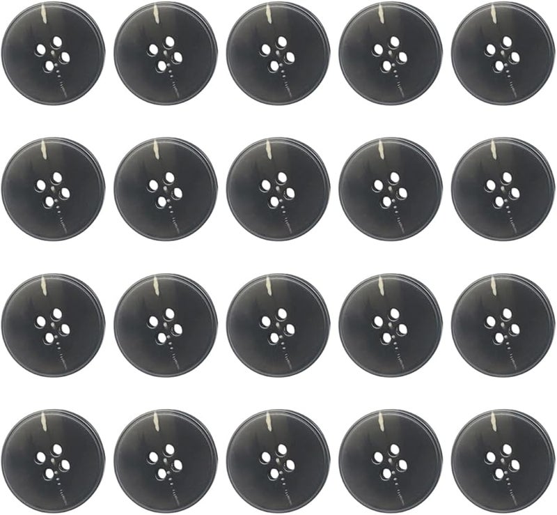 23mm 20 Pcs Resin 4 Hole Buttons Flatback Round Sewing Buttons Bulk For Shirts Suits Coats DIY Craft - Image 1